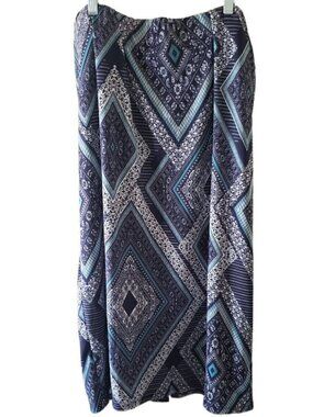 Laura Cruz Blue Patterned Skirt